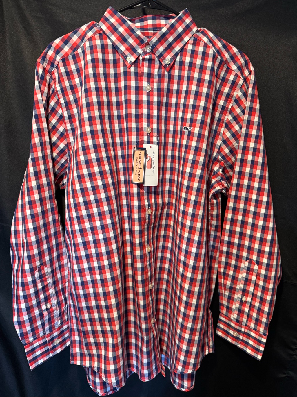 Vineyard Vines Red, Blue & White Plaid Button-Down Shirt